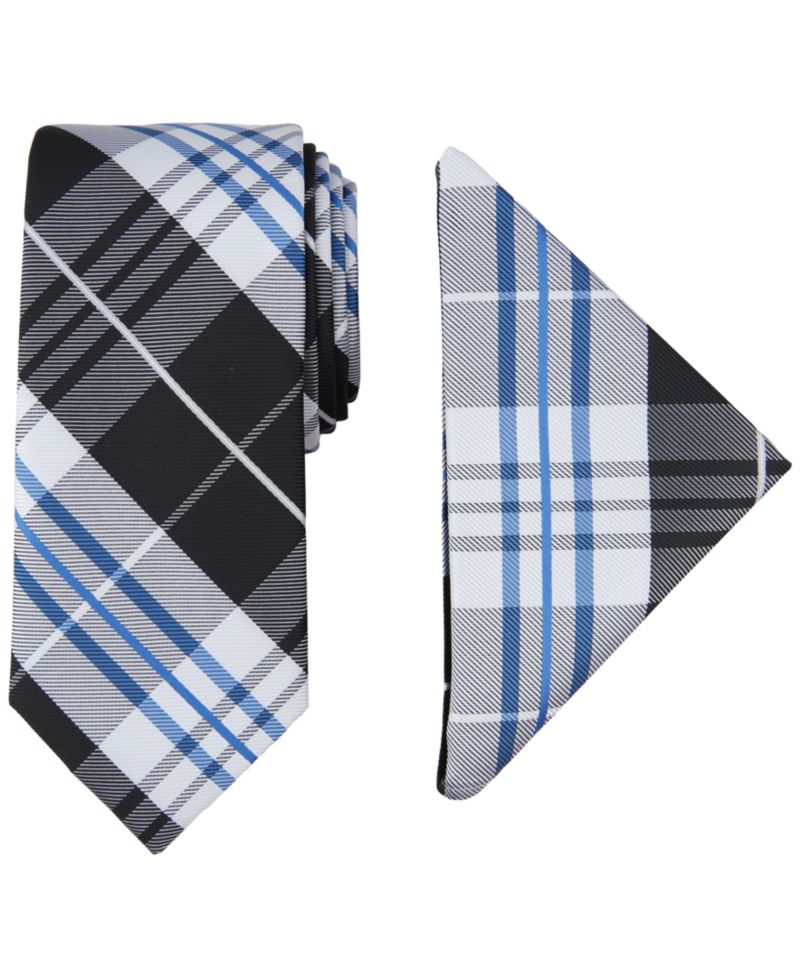 Men's Lydonia Plaid Tie & Pocket Square Set