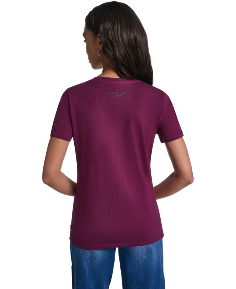 KRL LAGERFELD PARIS Women's Big Bow Logo Short-Sleeve T-Shirt