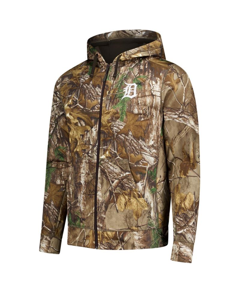 Men's Camo Detroit Tigers Trophy Realtree Full-Zip Hoodie
