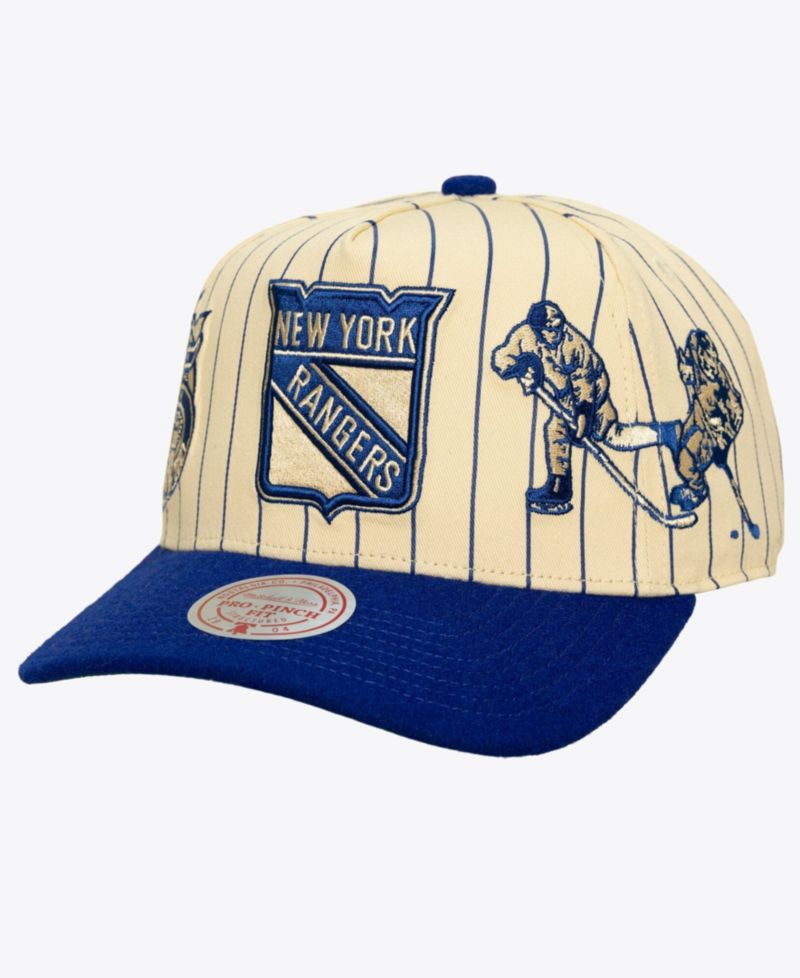 Men's Cream New York Rangers Retro Roots Vintage Stripe Pro Snapback Hat