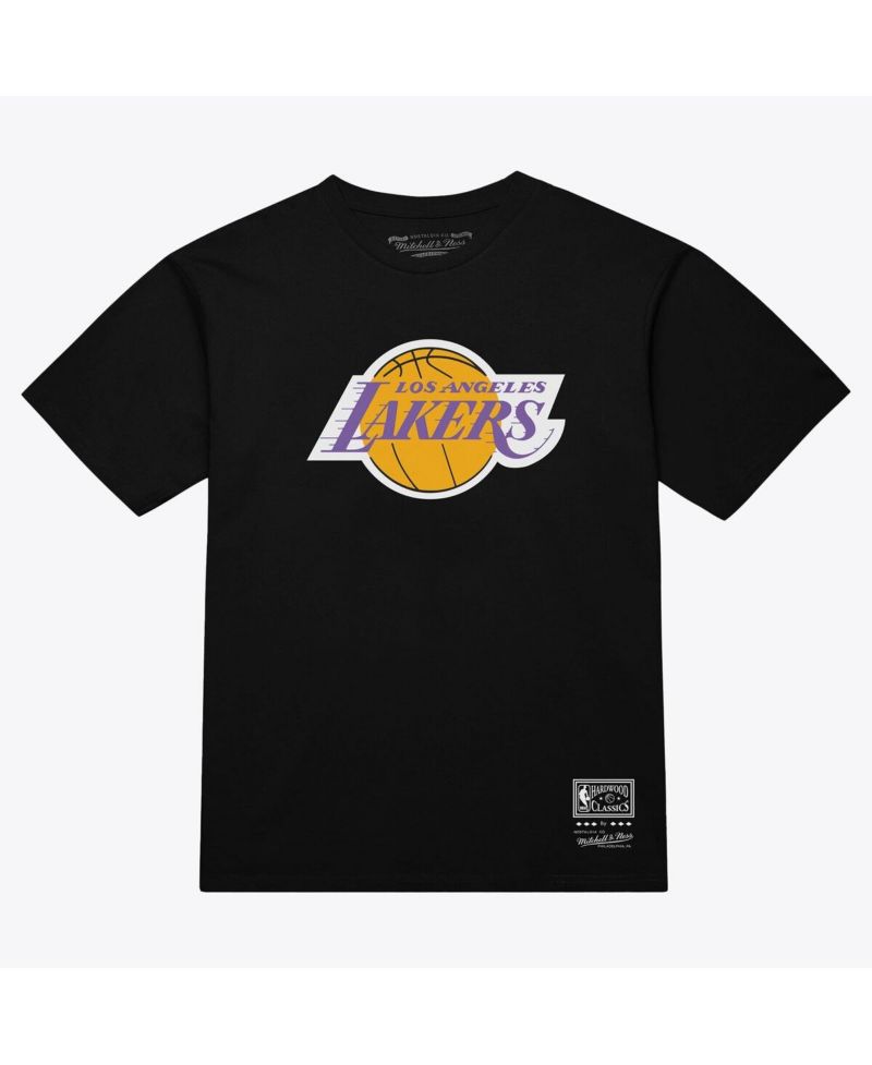Men's and Women's Black Los Angeles Lakers Hardwood Classics Arch T-Shirt