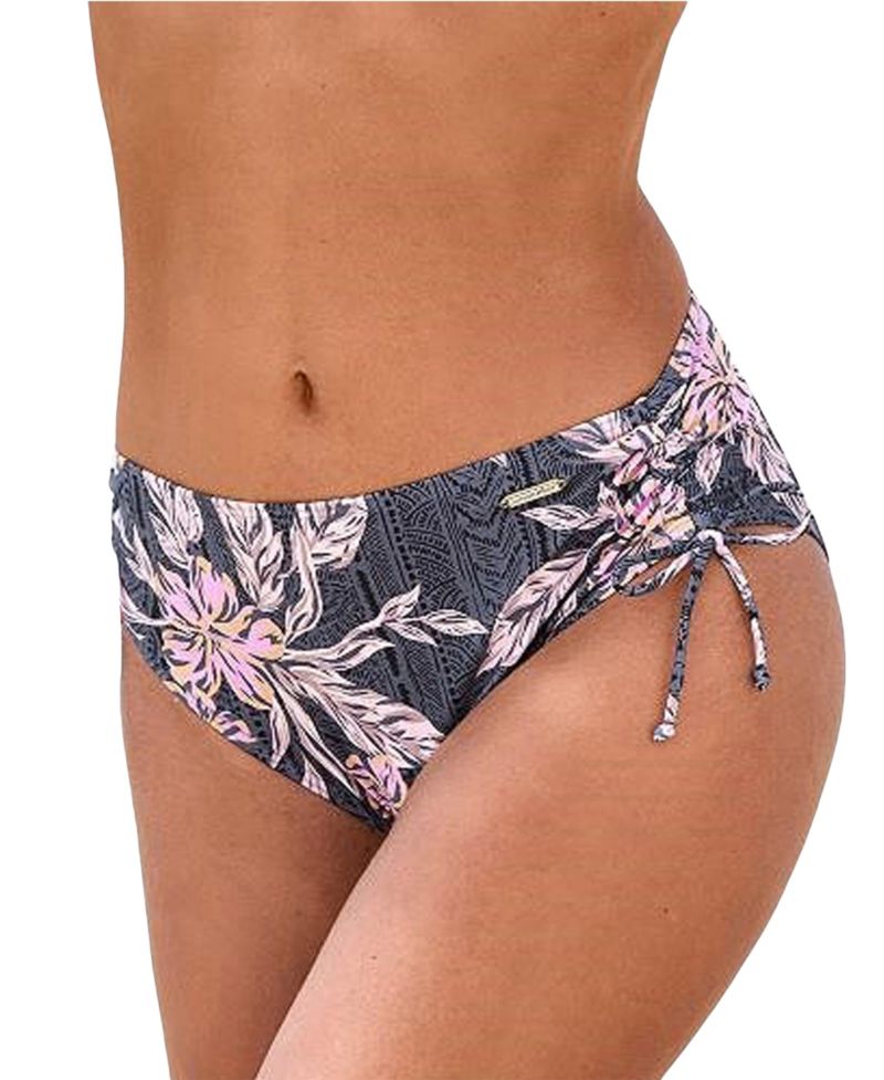 Women's Floral Print Mix Mid Rise Bikini Mid-Rise Swim Bottom