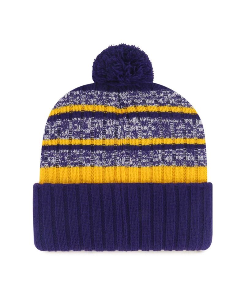 Men's Purple LSU Tigers Tavern Cuffed Knit Hat with Pom