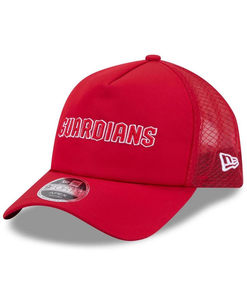 Men's Red Cleveland Guardians 2026 Batting Practice Alternate Apex 9FORTY Adjustable Hat