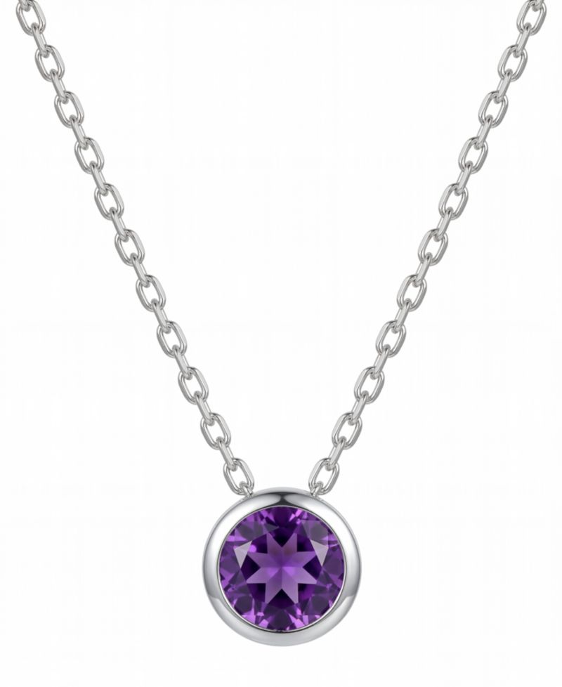 Garnet (1 ct. t.w.) Pendant Necklace in Sterling Silver (Also Available in Amethyst, Blue Topaz, Citrine, & Peridot)