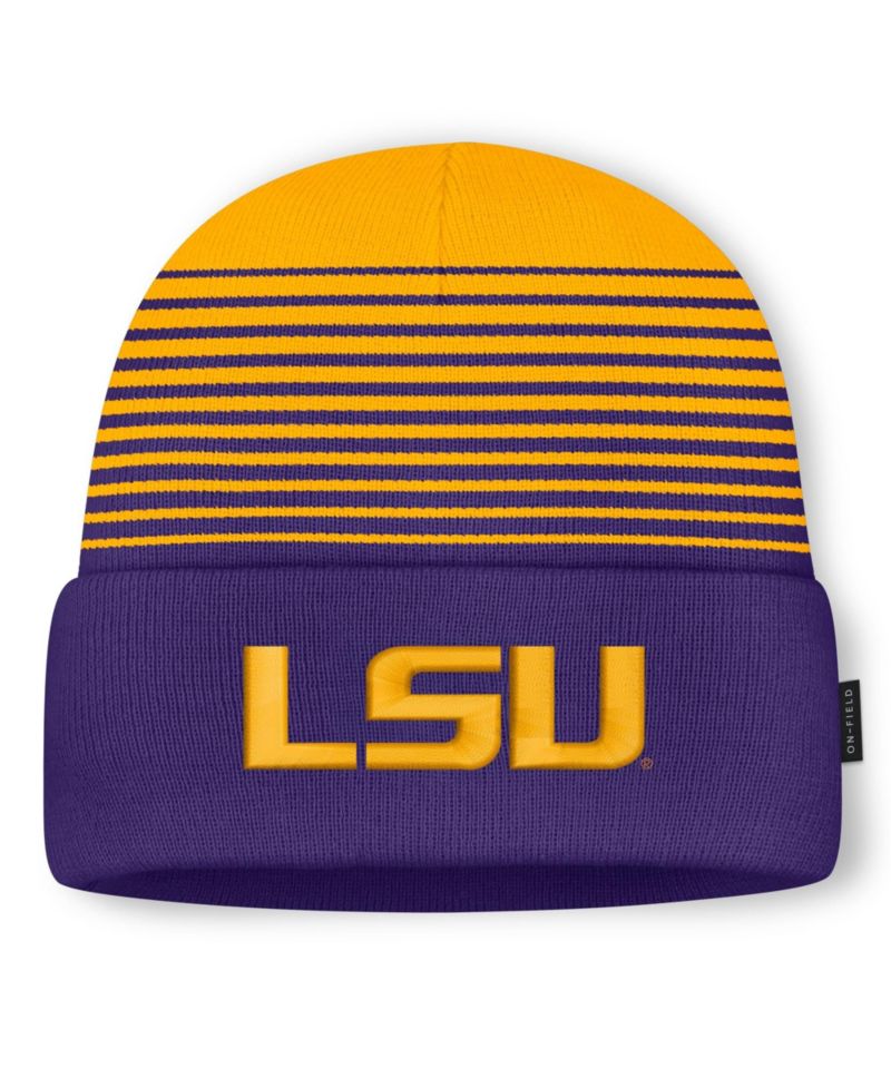 Men's and Women's Purple/Gold LSU Tigers On-Field Utility Knit Hat