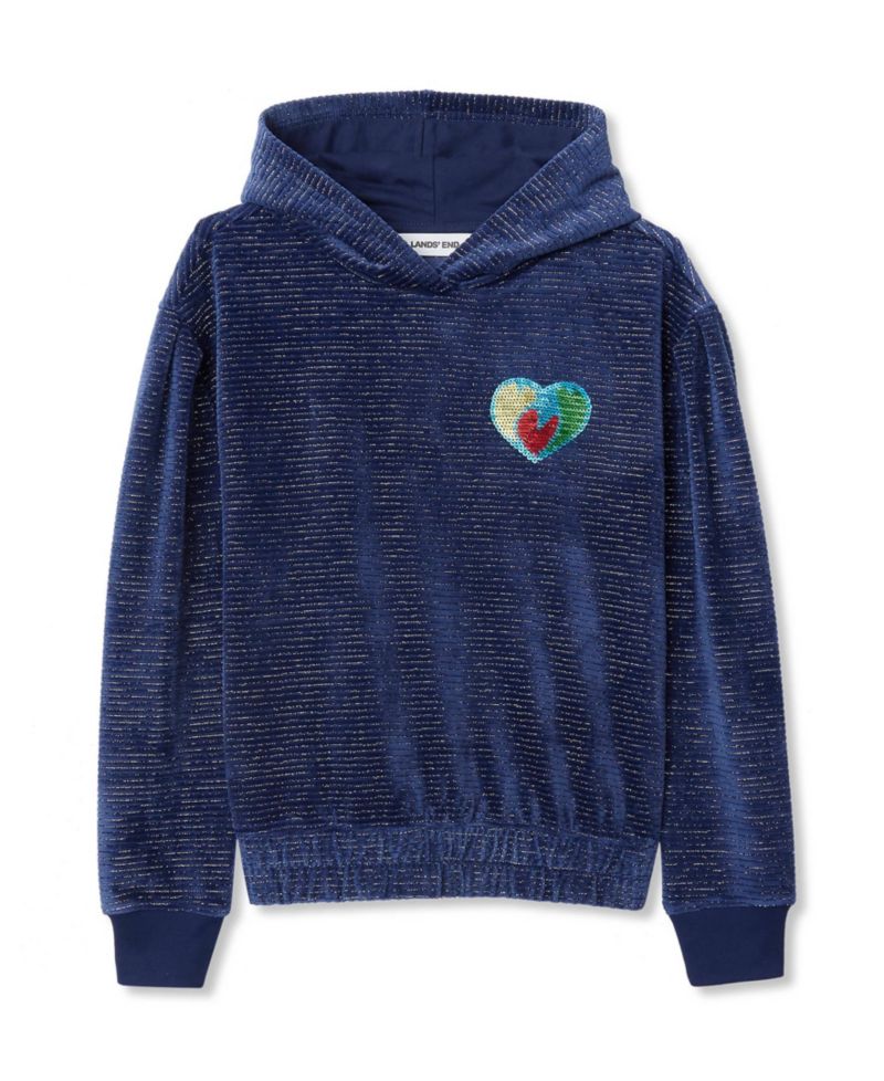 Girls Velour Hoodie Sweatshirt
