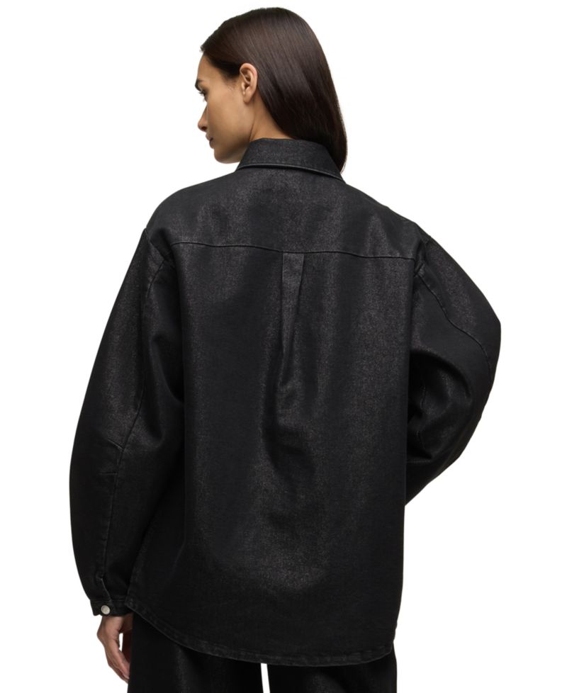 Women's Barrel-Sleeve Denim Shirt Jacket