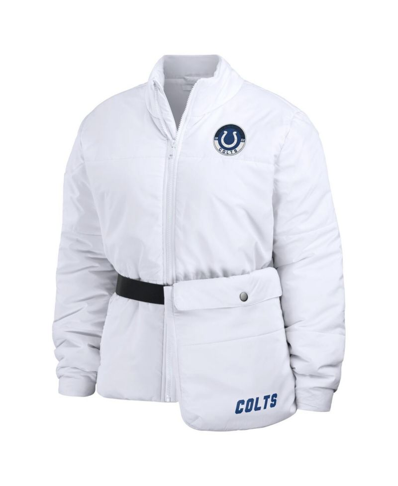 Women's White Indianapolis Colts Packaway Full-Zip Puffer Jacket