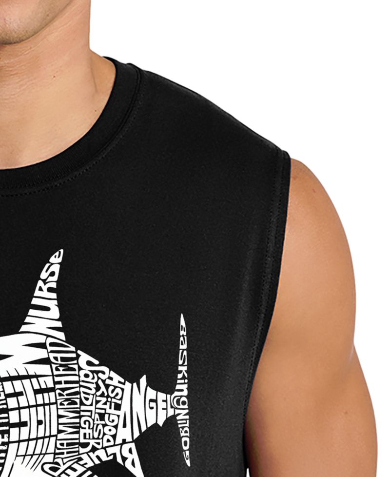 Men's Shark Word Art Tank Top