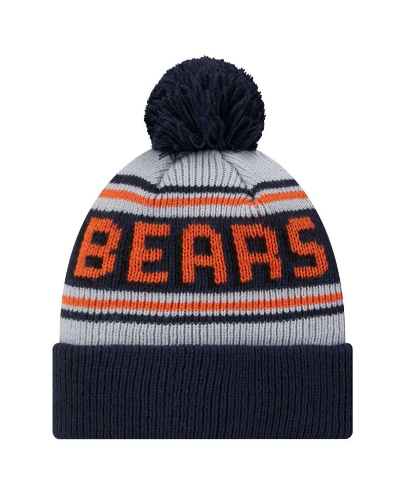 Big Boys and Girls Navy Chicago Bears Main Cuffed with Pom Knit Hat