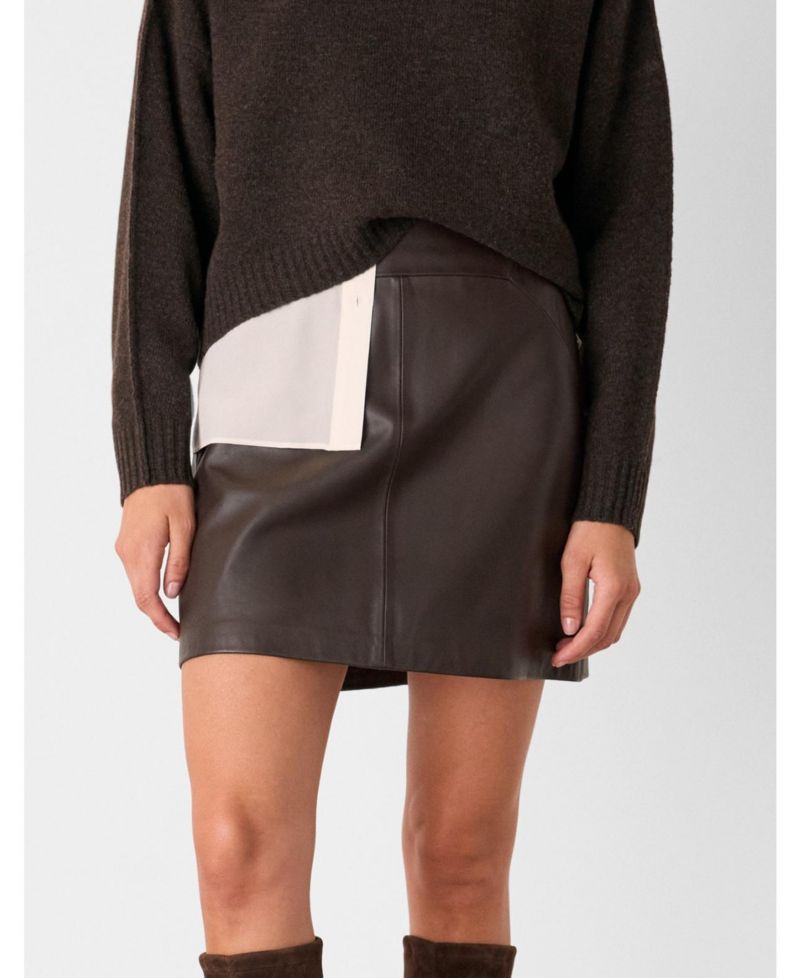 Women's Leather A Line Skirt