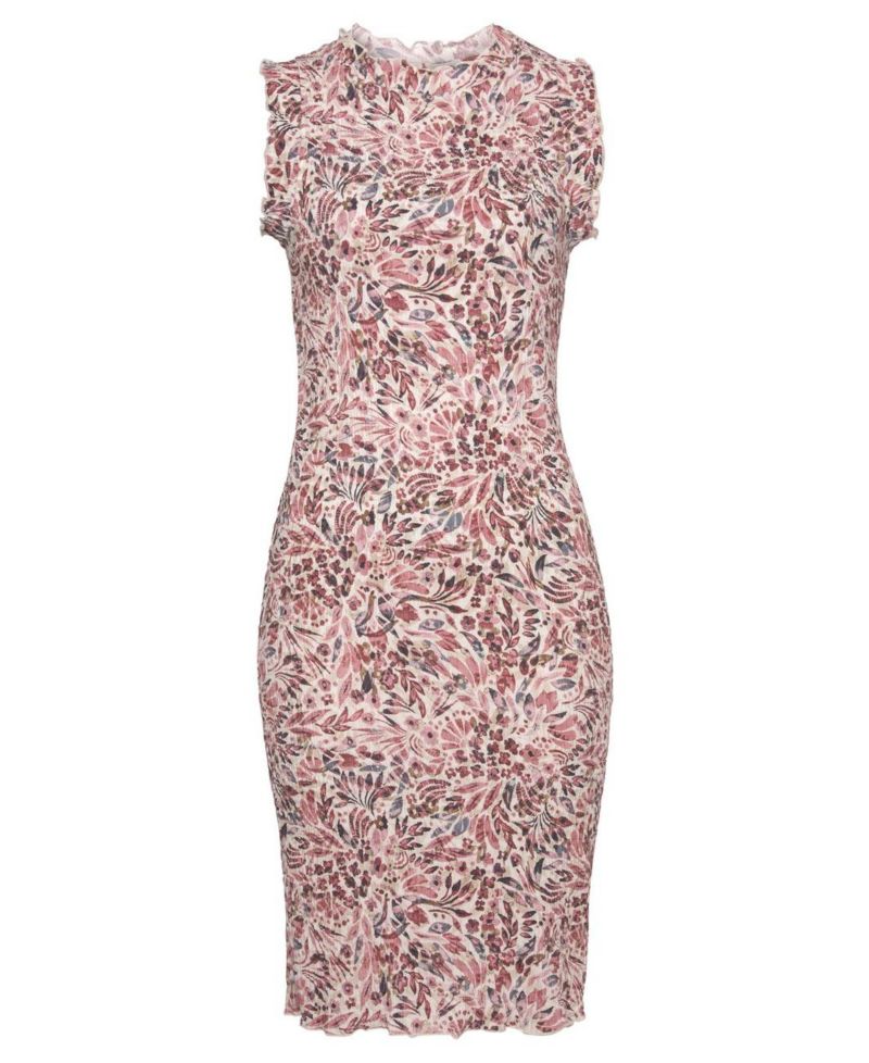 Women's Floral-Print High-Neck Crepe Dress