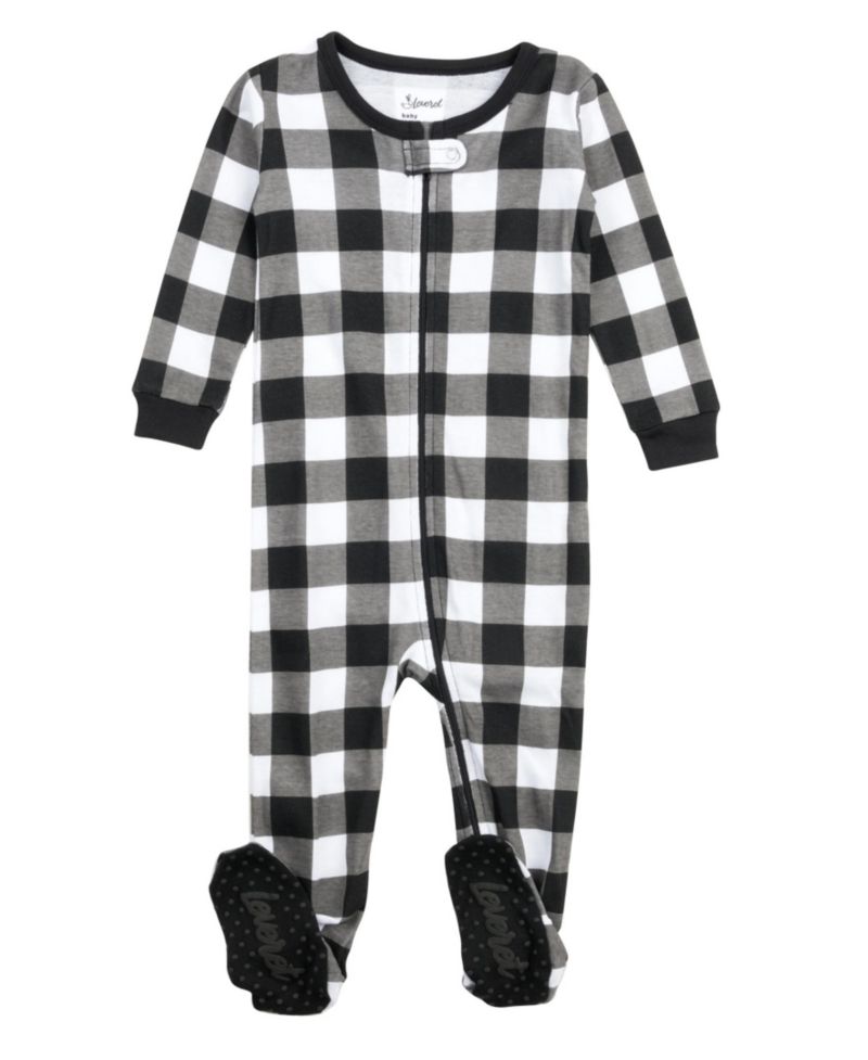 Toddler Footed Cotton Plaid Holiday Pajamas