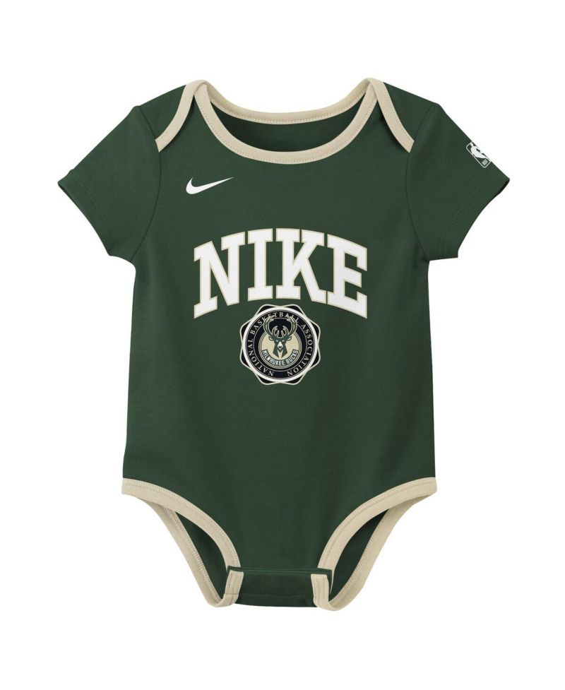 Newborn 2-Pack Hunter Green/Black Milwaukee Bucks Just Do It Bodysuit Set