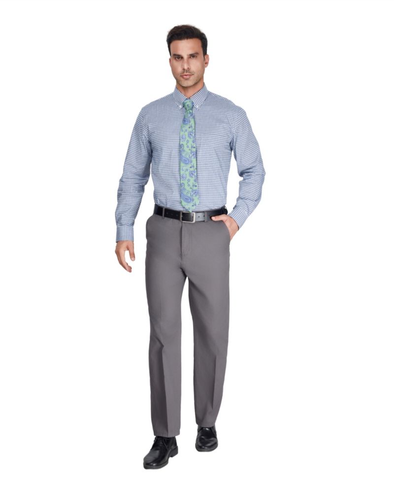 Men's Regular-Fit Stretch Plaid Dress Shirt