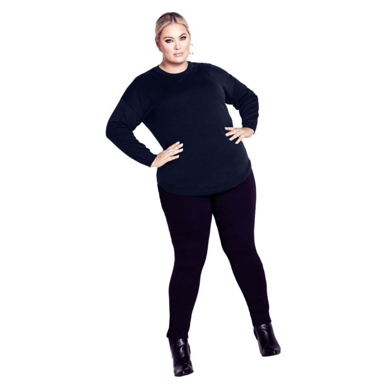 Women's Plus Size Tully Curved Hem Sweater