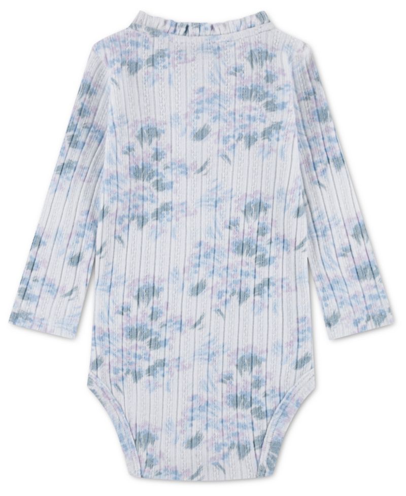 Baby Girls' Ruffle Henley Long-Sleeve Bodysuit