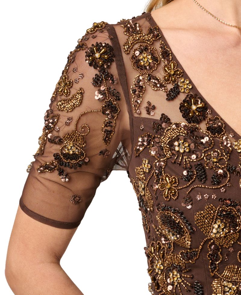 Petite Sequin V-Neck Gown