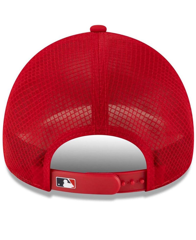 Men's Red St. Louis Cardinals 2026 Batting Practice Apex 9FORTY Adjustable Trucker Hat