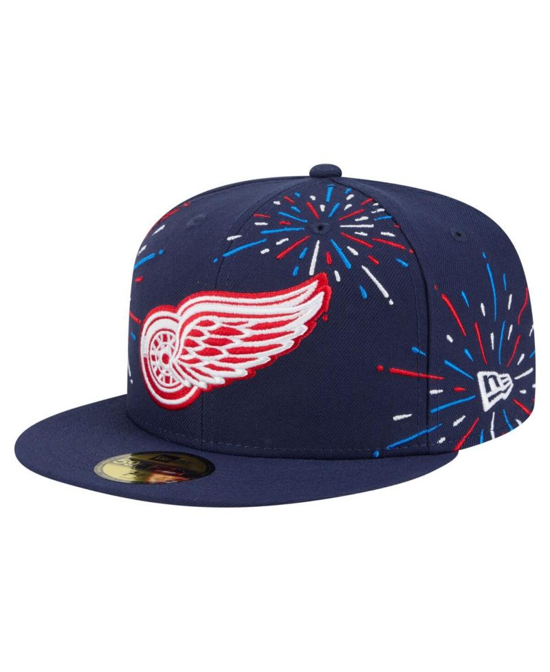 Men's Navy Detroit Red Wings Americana Fireworks 59FIFTY Fitted Hat