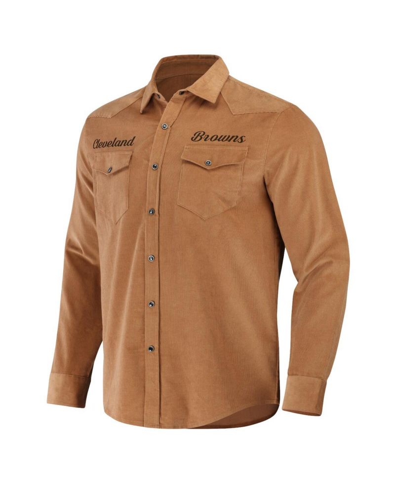 Men's NFL x Darius Rucker Collection by Tan Cleveland Browns Western Full-Snap Shirt