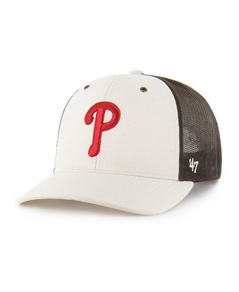 Carhartt x '47 Men's Natural/Brown Philadelphia Phillies Undyed Trucker Adjustable Hat