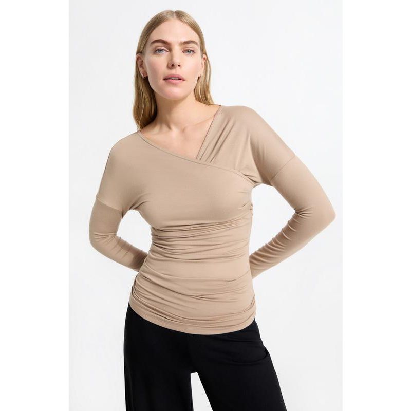 Women's Jisoo V-Neck Ruched-Side Convertible Jersey Top
