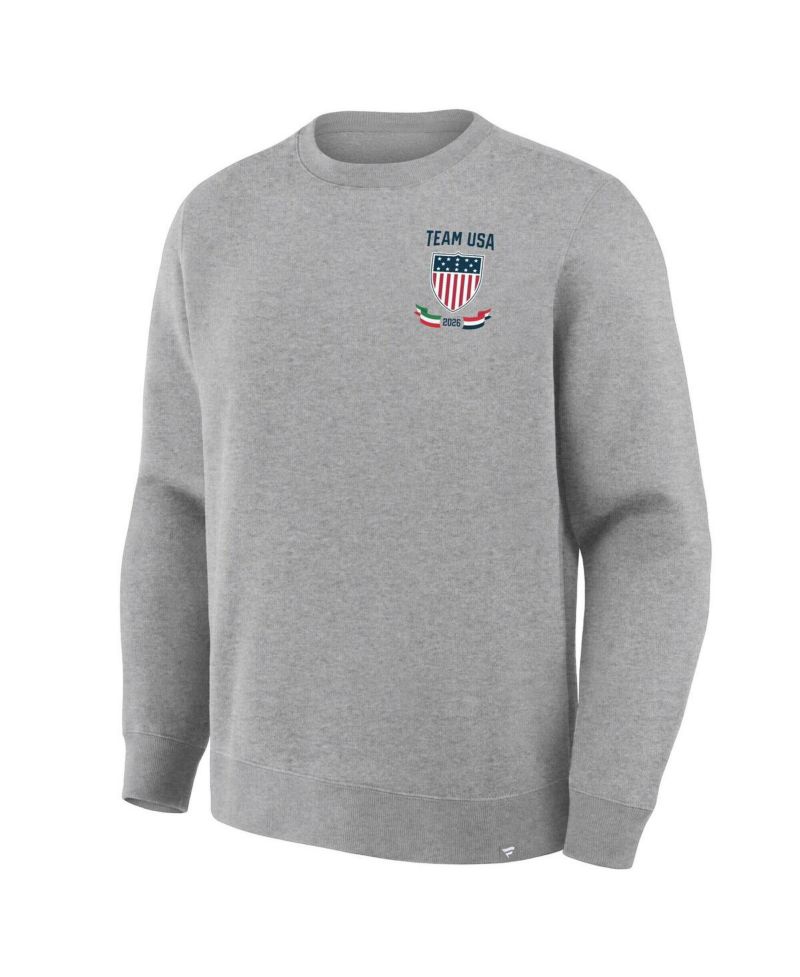 Men's Heather Gray Team USA Milano Cortina 2026 Winter Olympics Hockey Legacy Fleece Sweatshirt