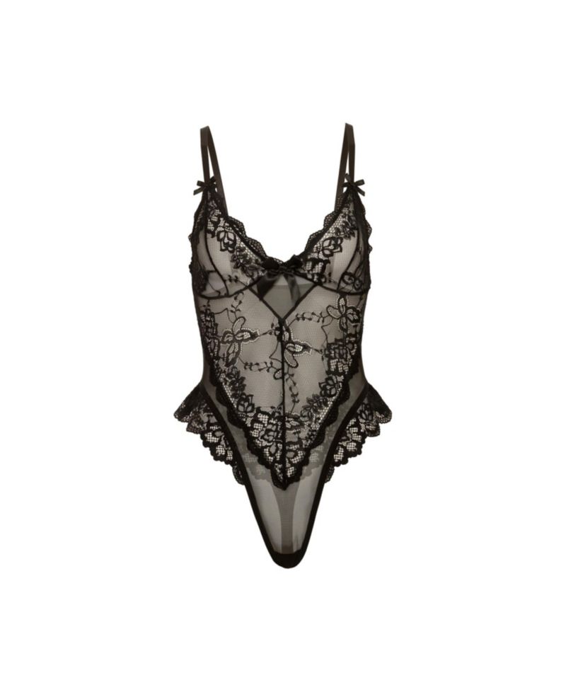 Women's Curvy Valentine Sheer Lacey Teddy
