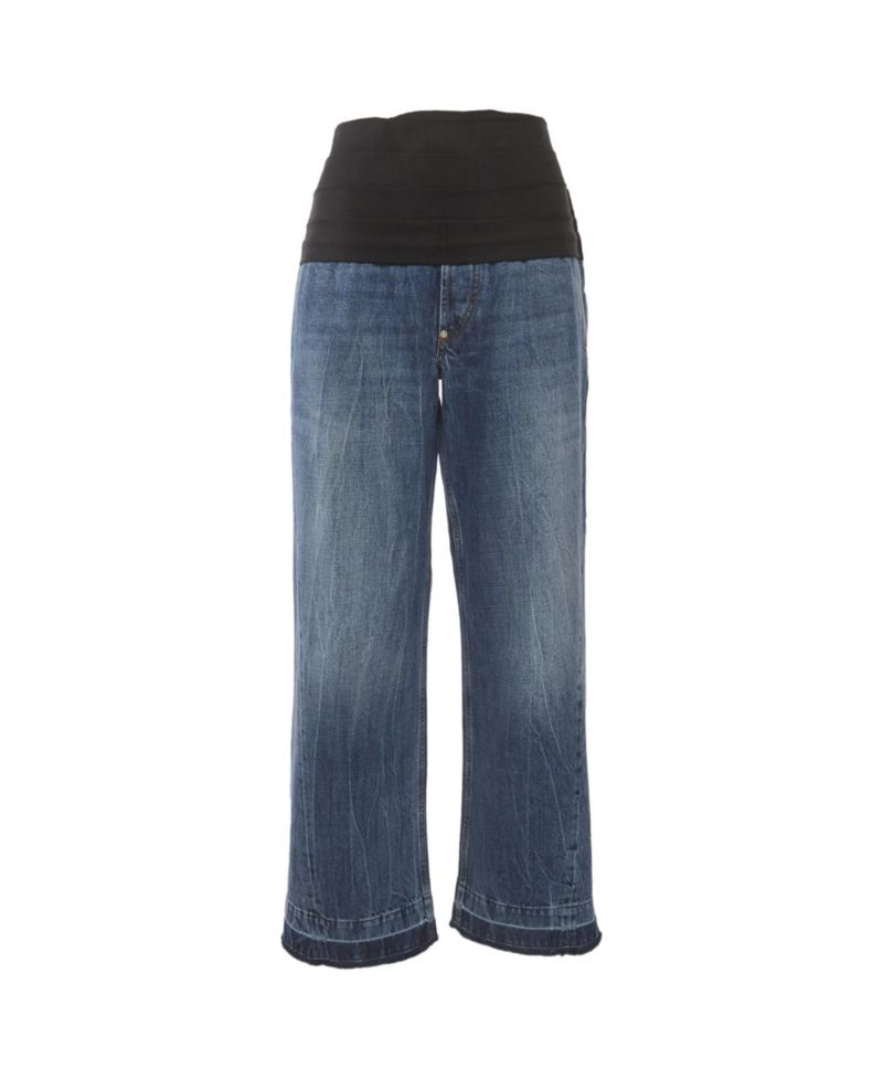 Women's Denim Pleated High-Rise Jeans