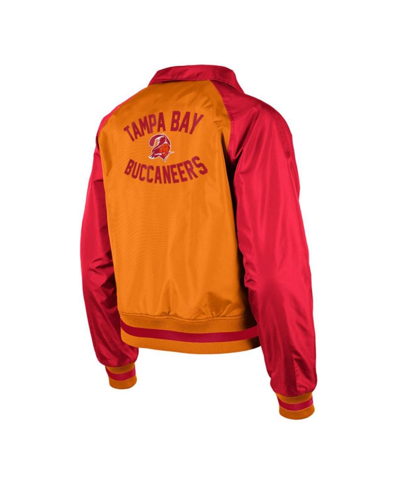 Women's Orange Tampa Bay Buccaneers Coaches Raglan Full-Snap Jacket