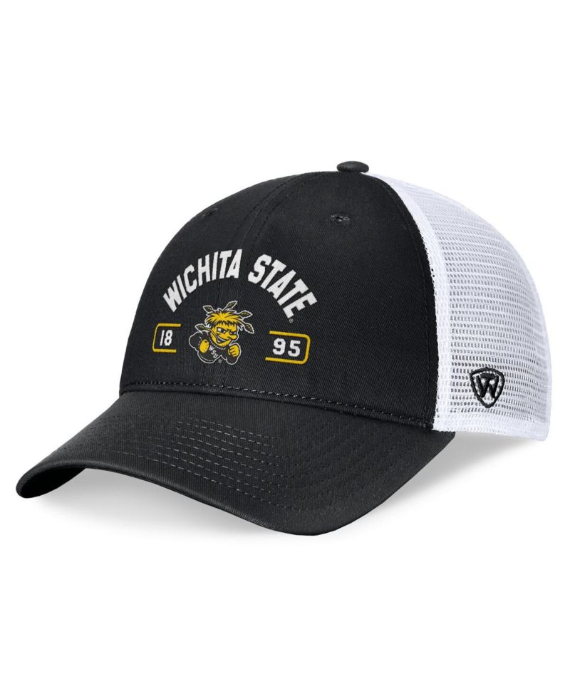 Men's Black/White Wichita State Shockers Free Kick Trucker Adjustable Hat