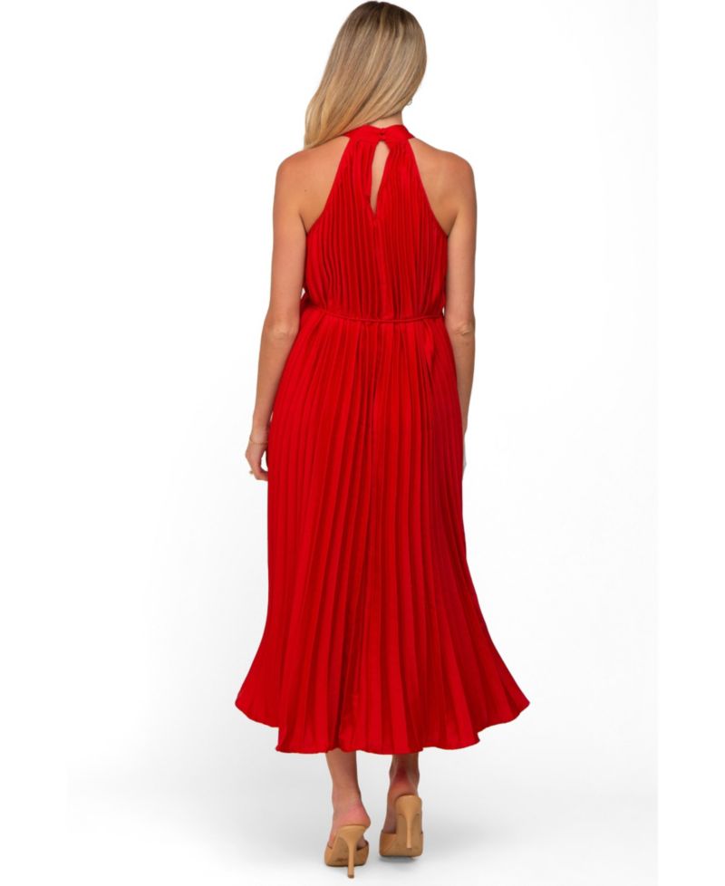 Women's Pleated Halter Dress