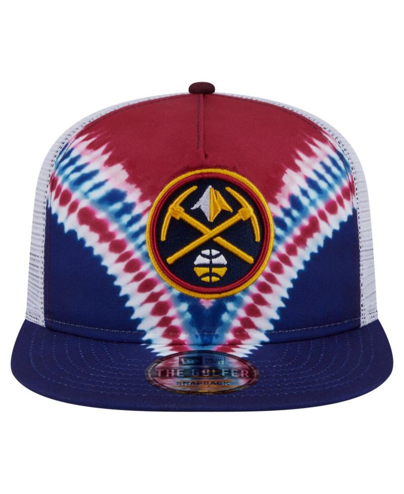 Men's Navy/Red Denver Nuggets Throwback Dye Golfer Snapback Hat