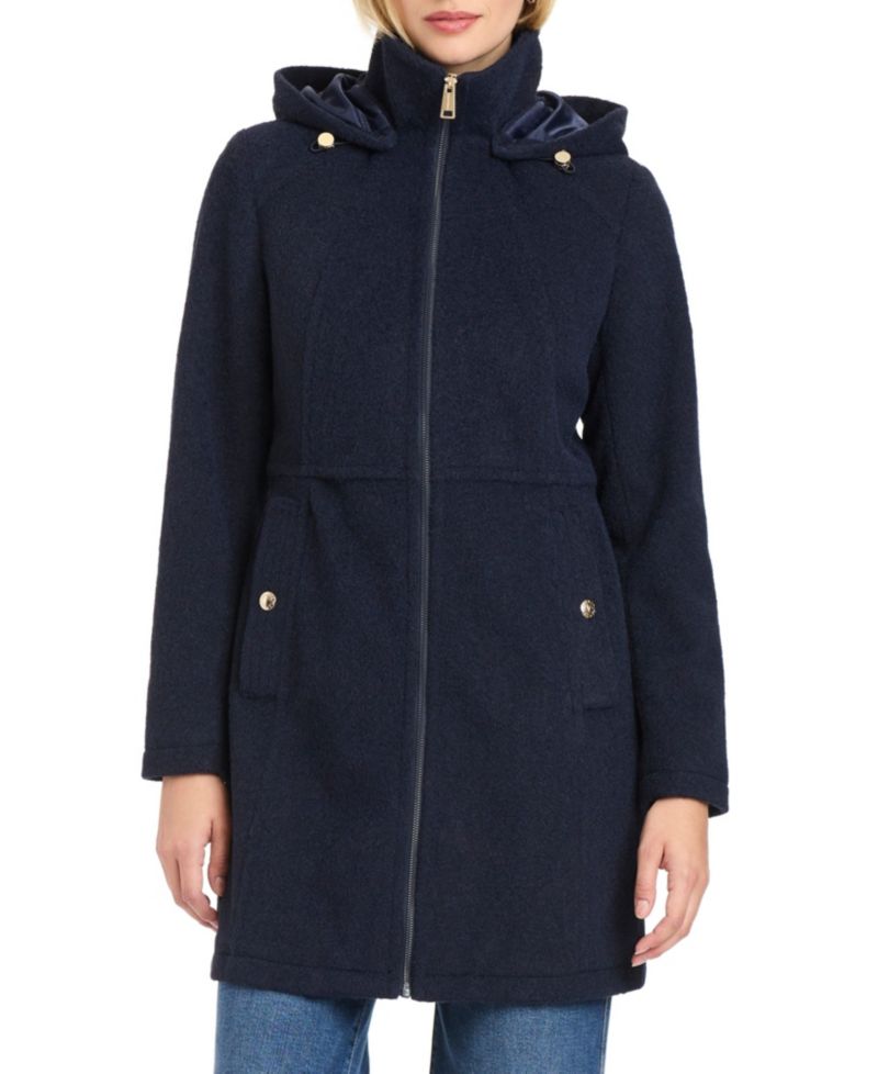 Women's Zip Front Walker Coat With Detachable Hood