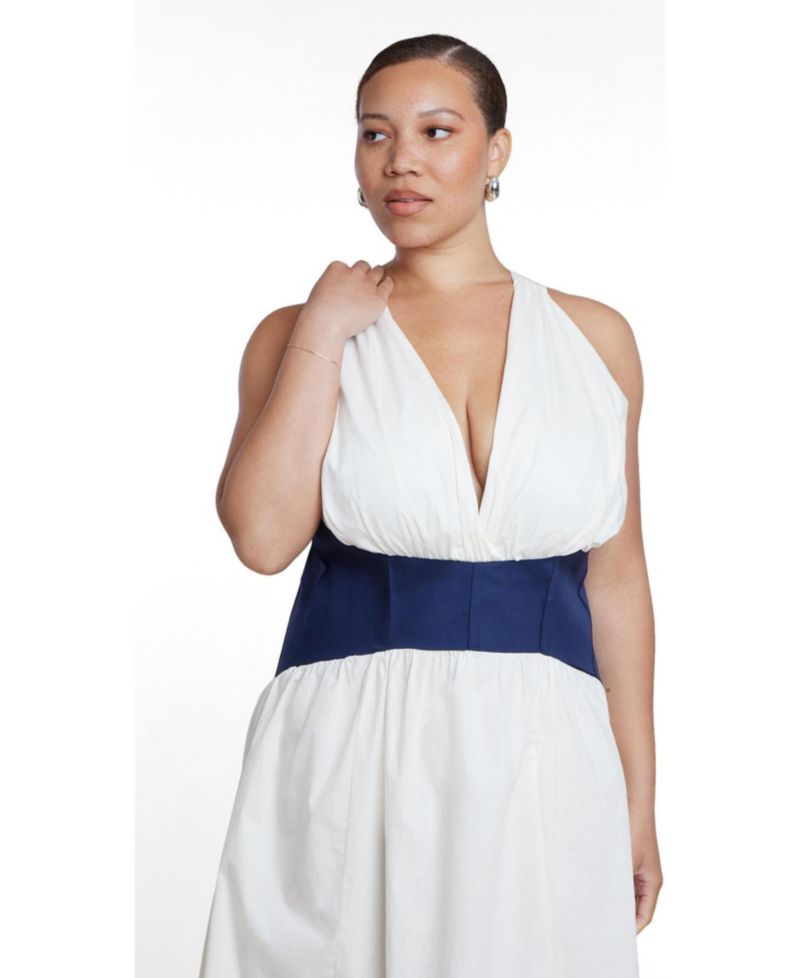 Plus Size Corset Detail Maxi Dress