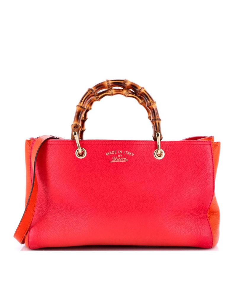 Medium Bamboo Shopper Tote Leather