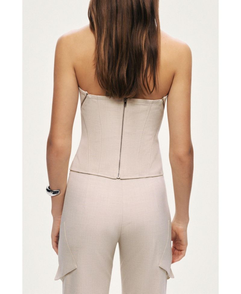 Women's Strapless Lace-Up Bustier
