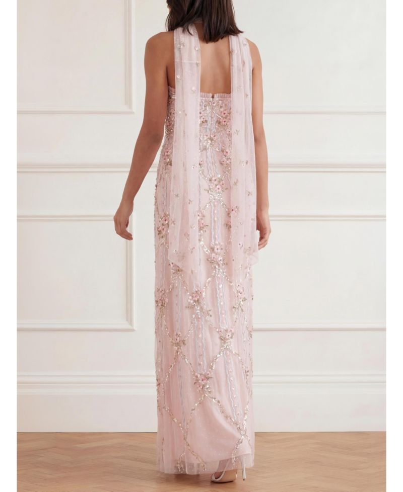 Women's Lovers Lace Strapless Embellished Evening Gown
