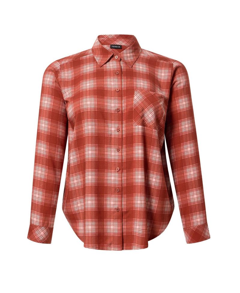 Plus Size Lizzie Slim-Fit Plaid Button-Up Shirt