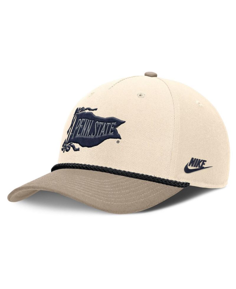 Men's Natural Penn State Nittany Lions Rise Legacy Throwback Logo Adjustable Hat