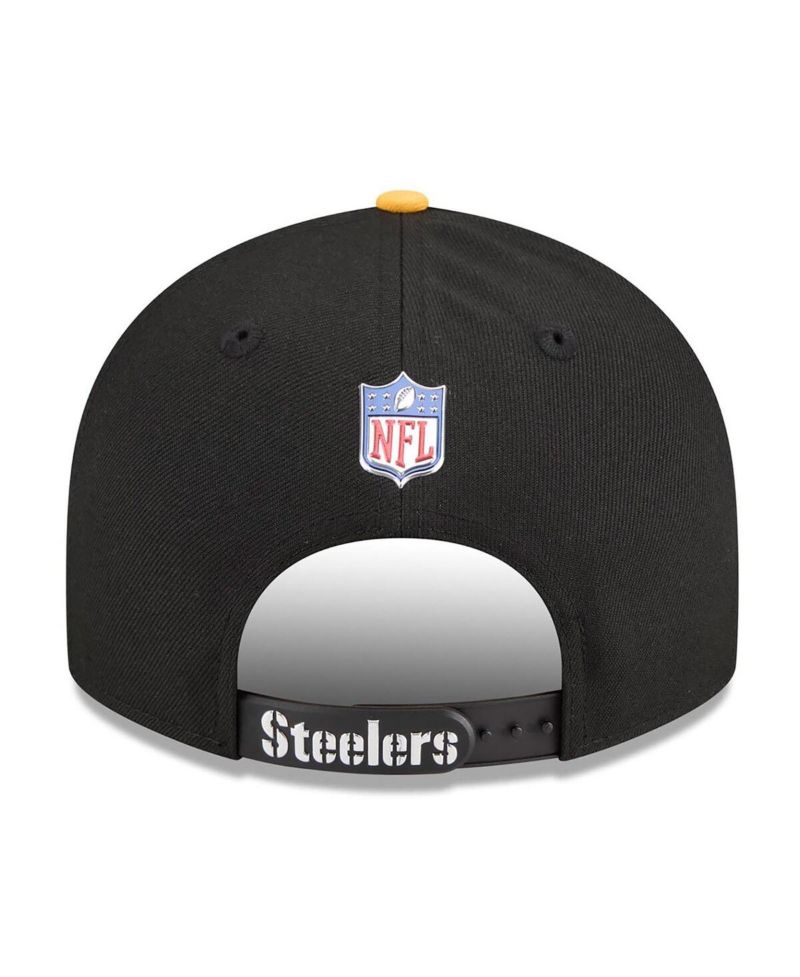 Men's Black/Gold Pittsburgh Steelers 2026 NFL Draft On Stage Pre-Curved 9FIFTY Snapback Hat