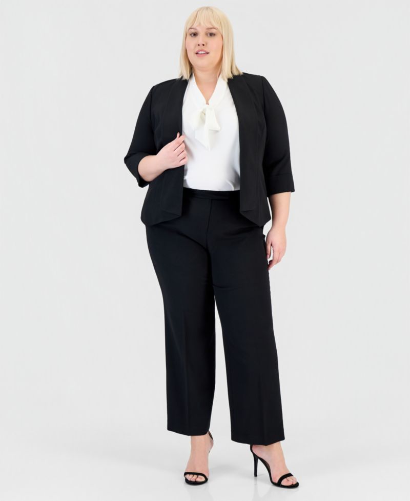Plus Size Open-Front Soft Blazer
