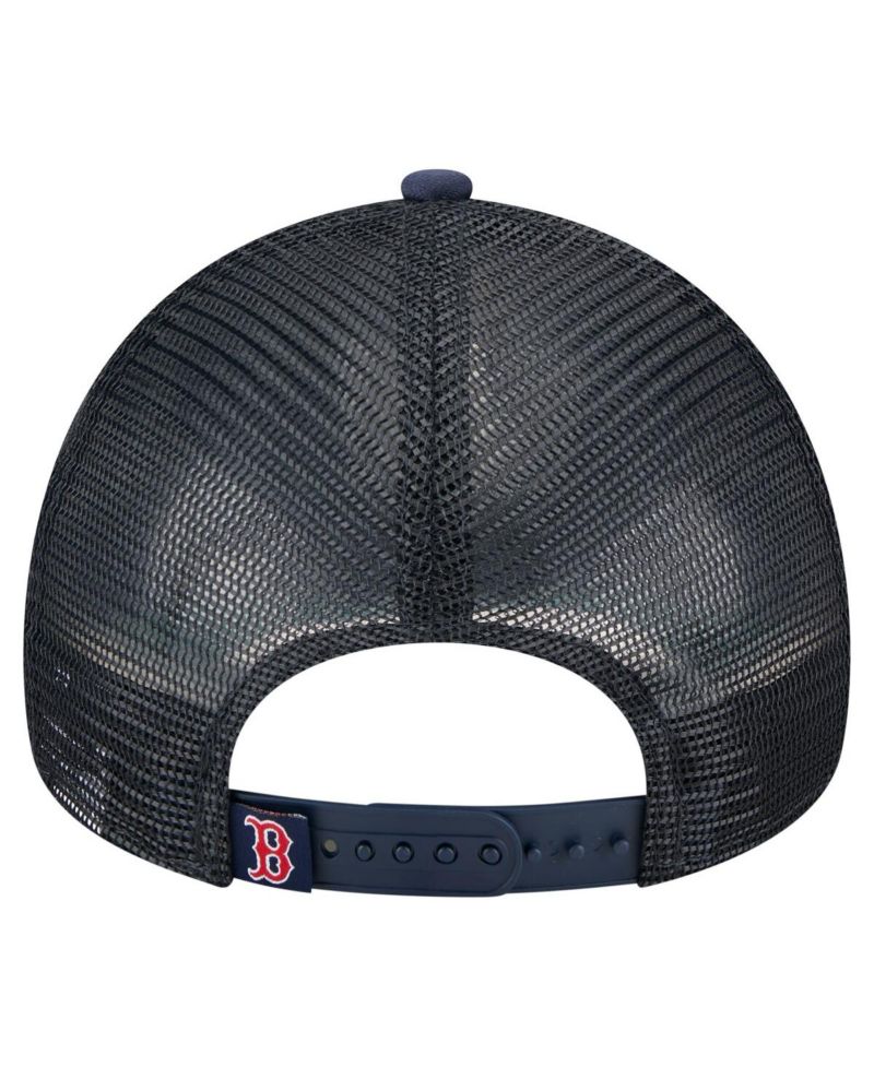Men's Navy Boston Red Sox Distressed 9FORTY A-Frame Adjustable Trucker Hat