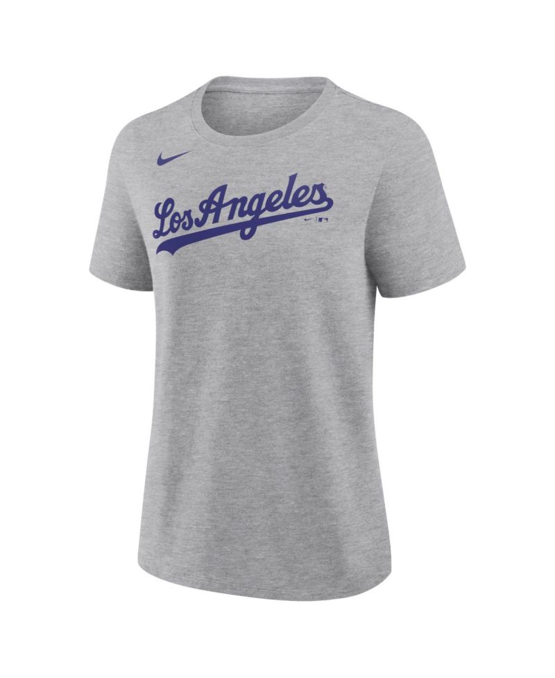 Women's Shohei Ohtani Heather Gray Los Angeles Dodgers Name & Number T-Shirt