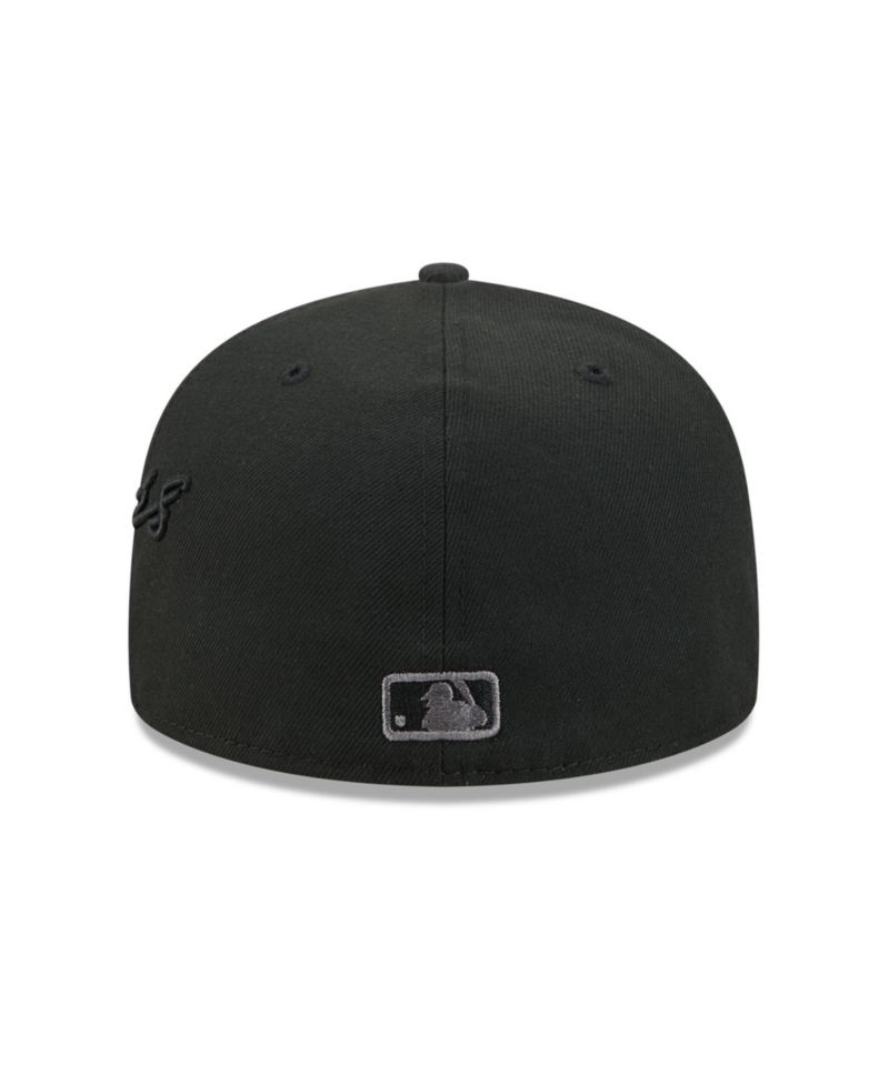 Men's Black Los Angeles Dodgers Side Script 59FIFTY Fitted Hat
