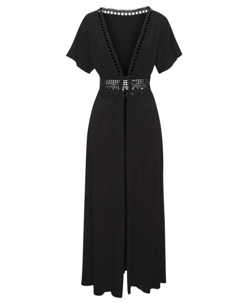 Women's Crochet Trim Lace Everyday Comfort Swim Cover-Up