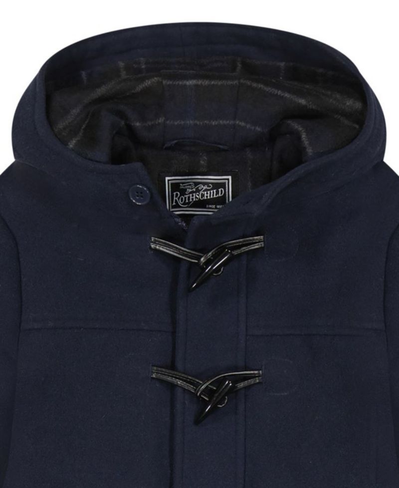 Toddler Boys' 2T-5T Iconic Toggle Coat With Plaid Scarf