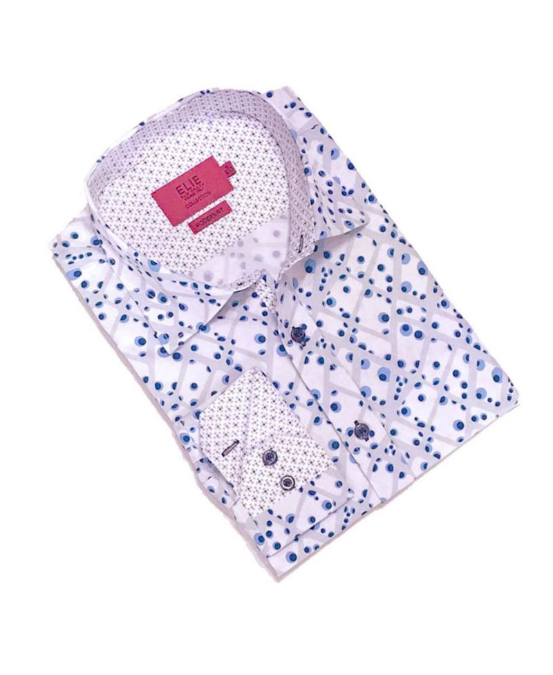 Little Boys White Slim Fit Dress Button-Down Shirt